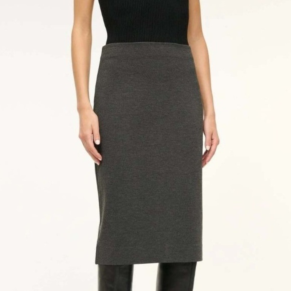 NWT STAUD Pascale Pencil Skirt Heather Grey Women Size‎ Small Office Knee-Length